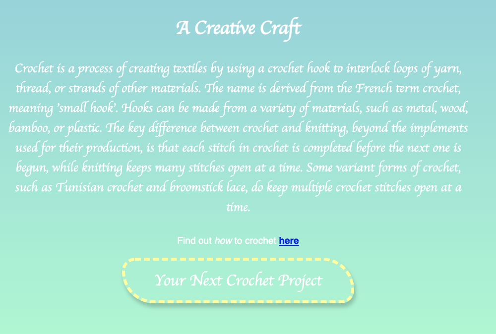 Picture of a crochet page on the web